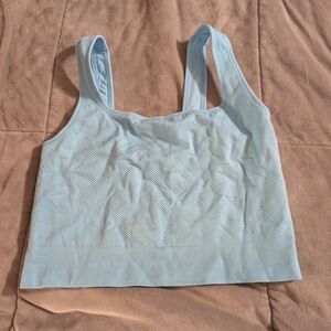 All in Motion Sky Blue Ribbed Tank